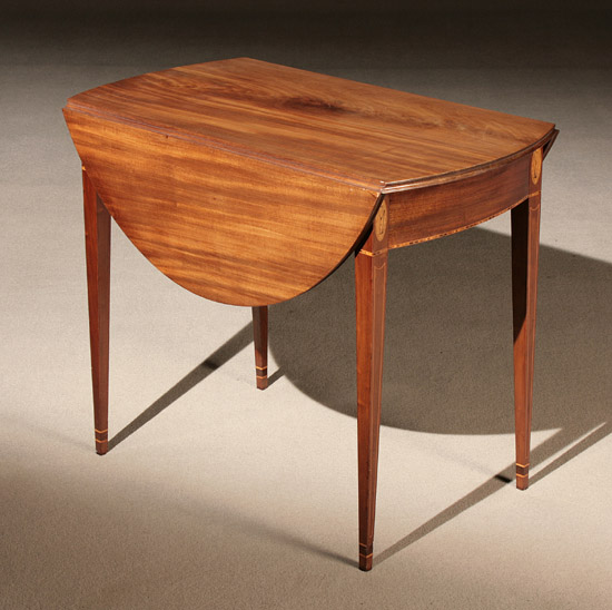 Appraisal: Federal Satinwood and Colored Wood Inlaid Mahogany Pembroke Table Baltimore