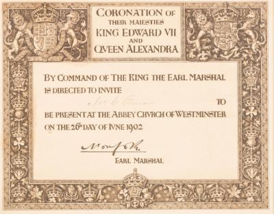 Appraisal: An Invitation to the Coronation of their Majesties King Edward