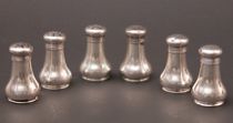 Appraisal: Sterling Silver Personal Salt Peppers Grouping of six personal salt