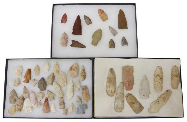 Appraisal: lot Native American artifact group from various states including arrowheads