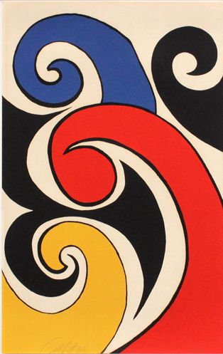 Appraisal: CALDER Alexander American - Lithograph with Waves and Color ''