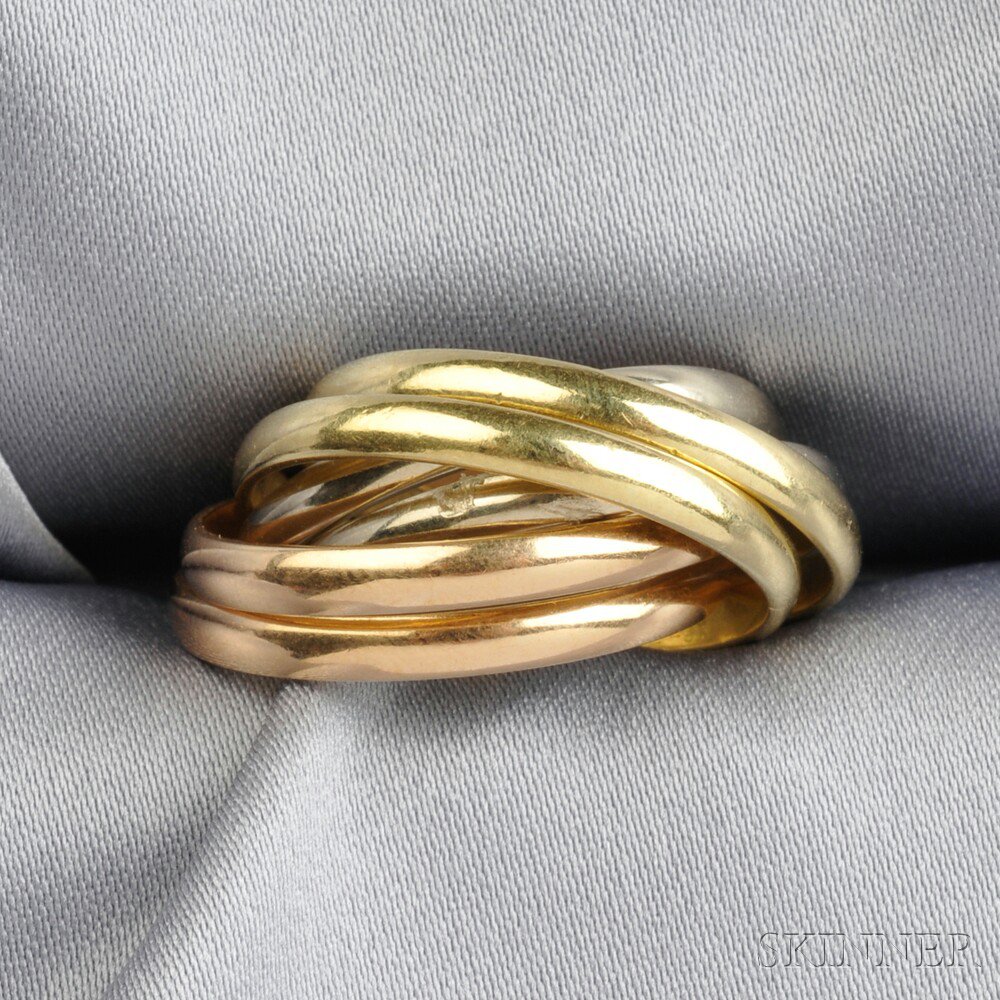 Appraisal: kt Tricolor Gold Rolling Ring Cartier composed of six interlocking