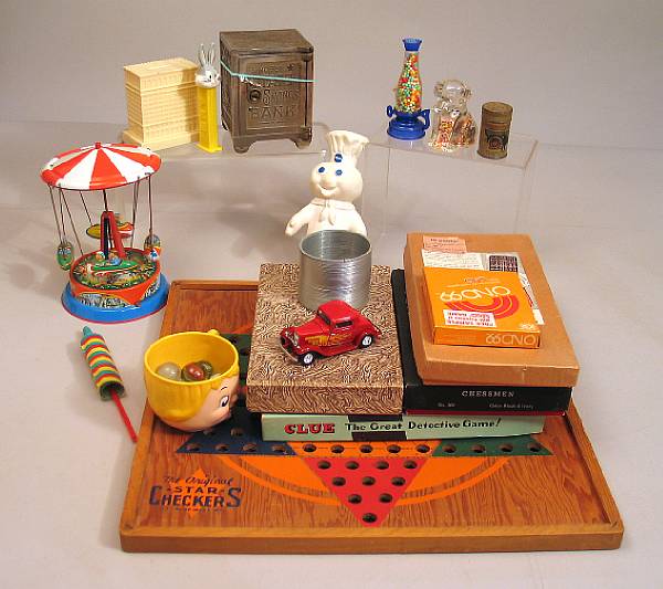 Appraisal: AN ACCUMULATION OF CHILDHOOD TOYS Including several games Avon collection