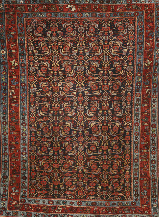 Appraisal: Bidjar Rug Second Quarter th Century Blue ground with millefleur