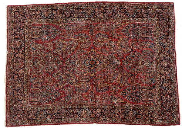 Appraisal: SAROUK RUG Iran early th century with deep red ground