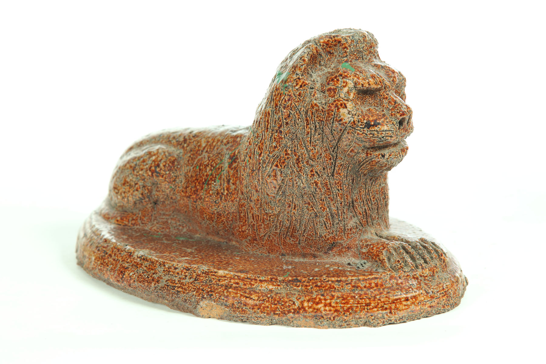 Appraisal: SEWERTILE LION Ohio early th century Formed after Mogadore lions