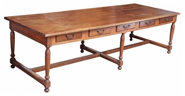 Appraisal: French Provincial farmhouse table early th c thick top over