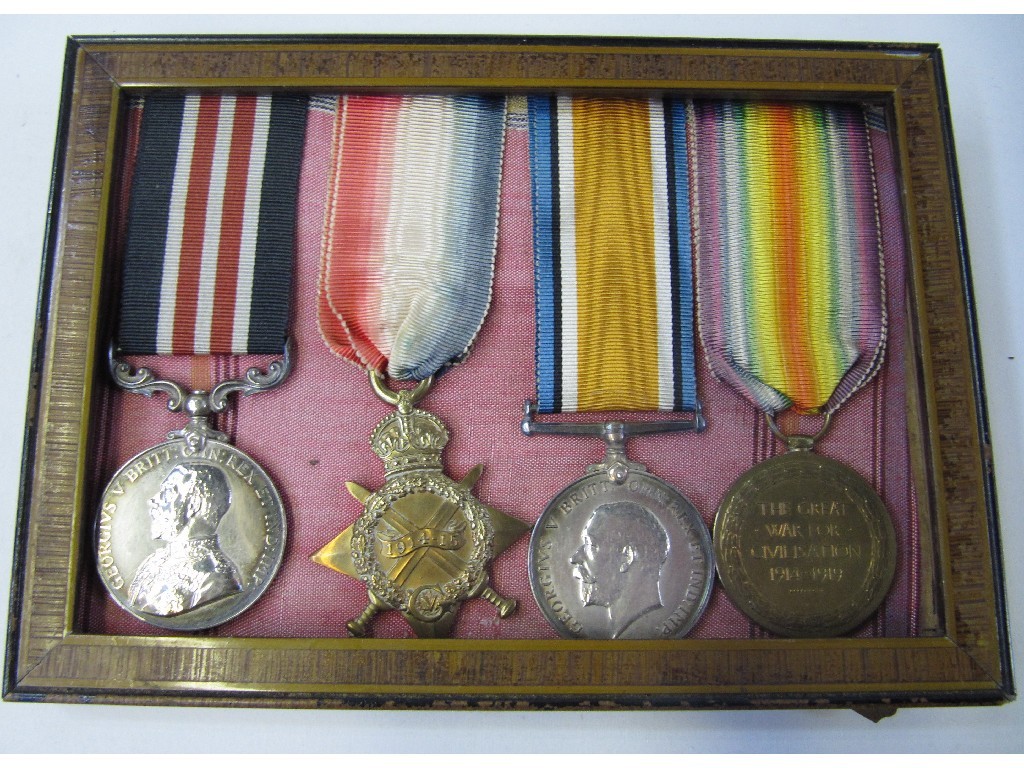 Appraisal: WWI Military Medal group of four to S- Pte H