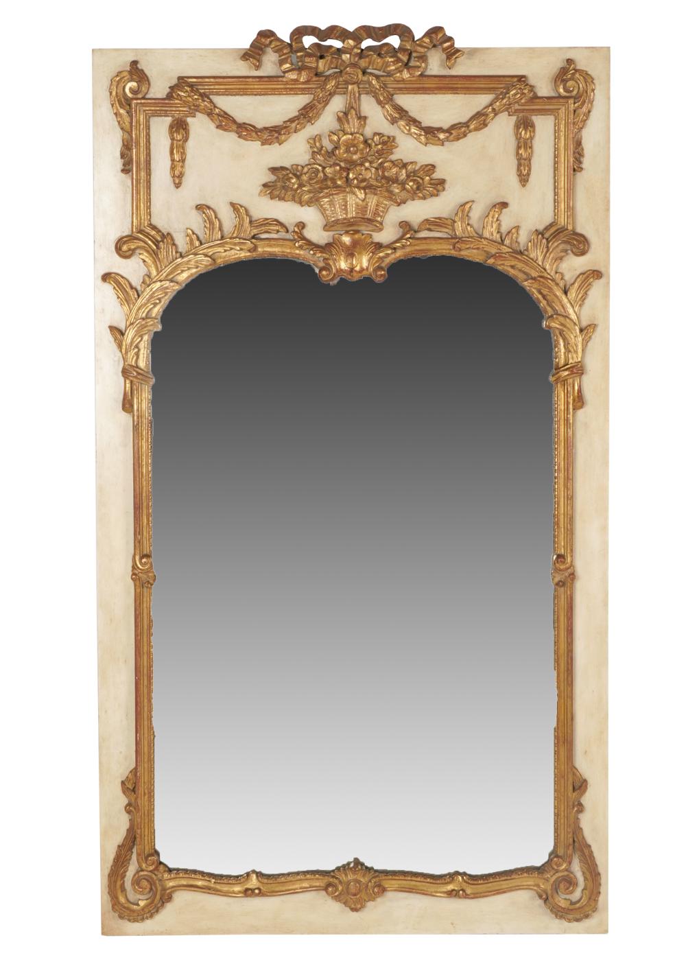 Appraisal: PAINTED GILT WALL MIRROR th century x inches Condition