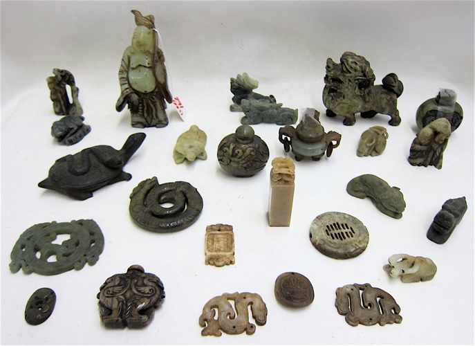 Appraisal: COLLECTION OF APPROXIMATELY TWENTY-FIVE JADE AND HARD STONE CARVINGS e