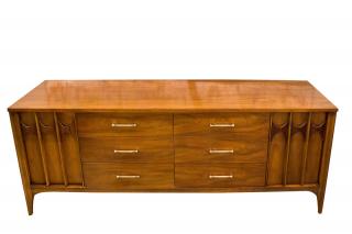 Appraisal: Mid From the Perspecta line walnut and oak the drawers