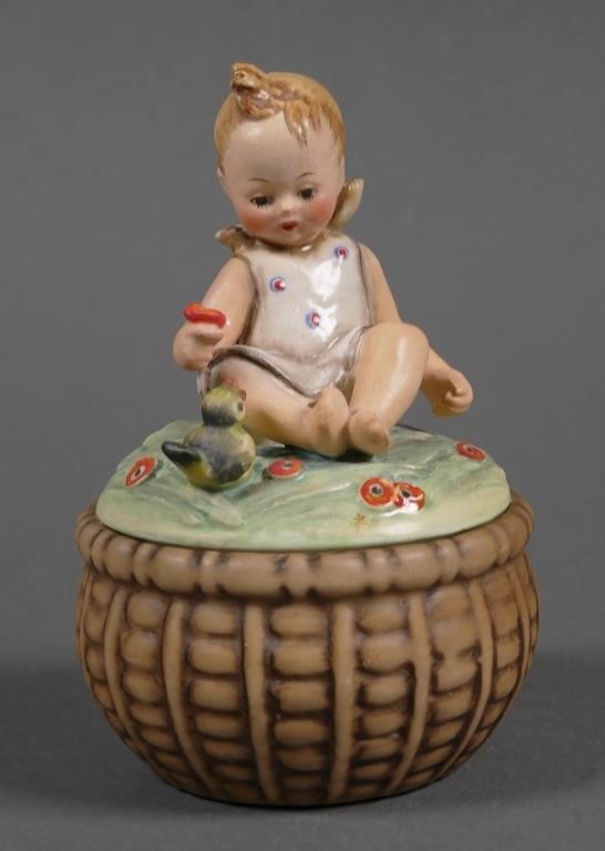 Appraisal: Lidded Hummel candy dish or trinket box with figural child