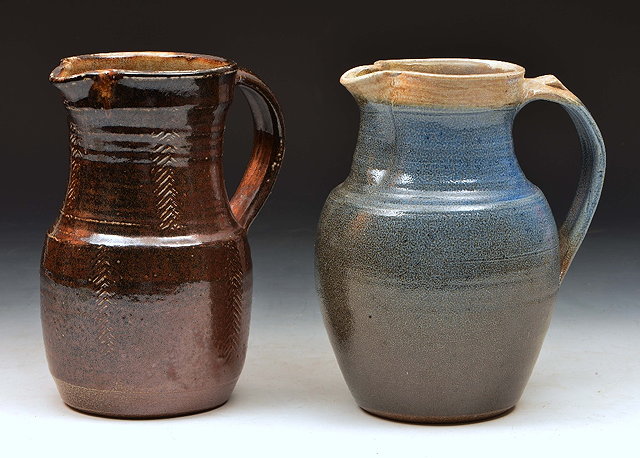 Appraisal: Ray Finch British - A blue salt glazed jug and