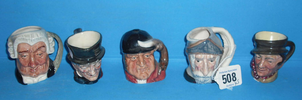 Appraisal: Royal Doulton miniature Character jugs Gone Away D John Peel