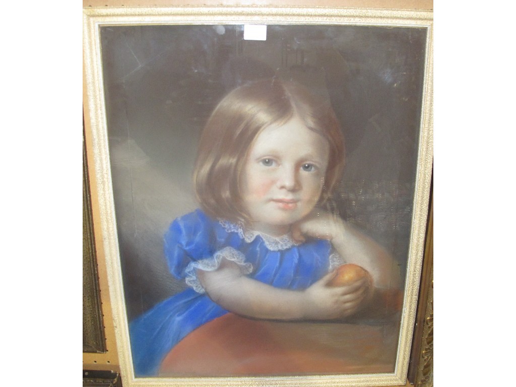 Appraisal: Pastel of a young girl unsigned