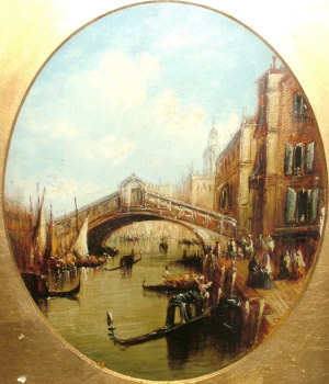 Appraisal: British School early th century- View of the Rialto bridge