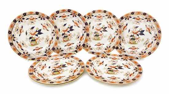 Appraisal: A Set of Eight English Luncheon Plates with imari decoration