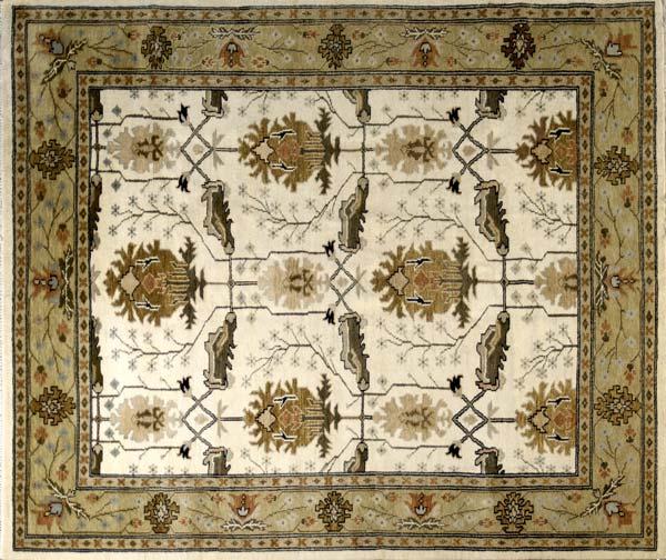 Appraisal: WILLIAM MORRIS STYLE Room-size rug in a geometric floral pattern