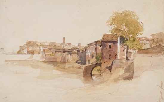 Appraisal: Henry Parsons Riviere - Rome from the Tiber looking towards