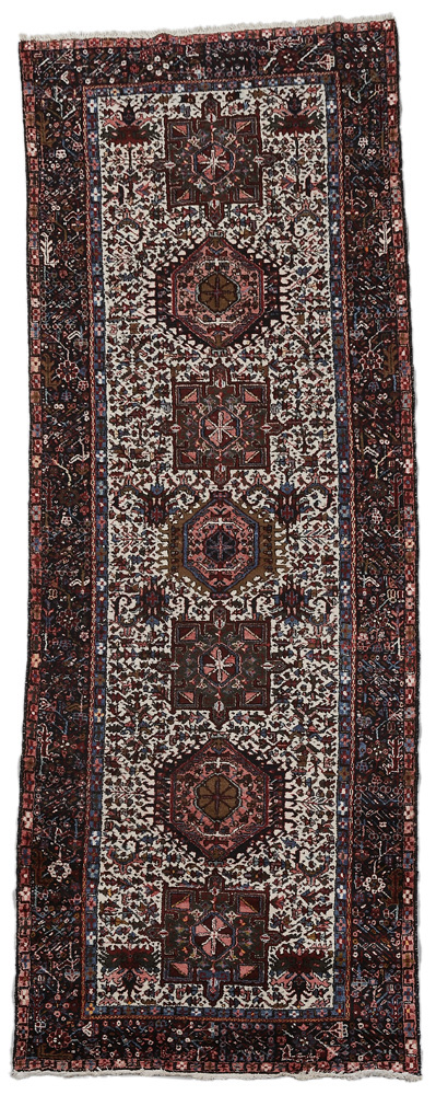 Appraisal: Hamadan Gallery Carpet Persian late th century seven central medallions