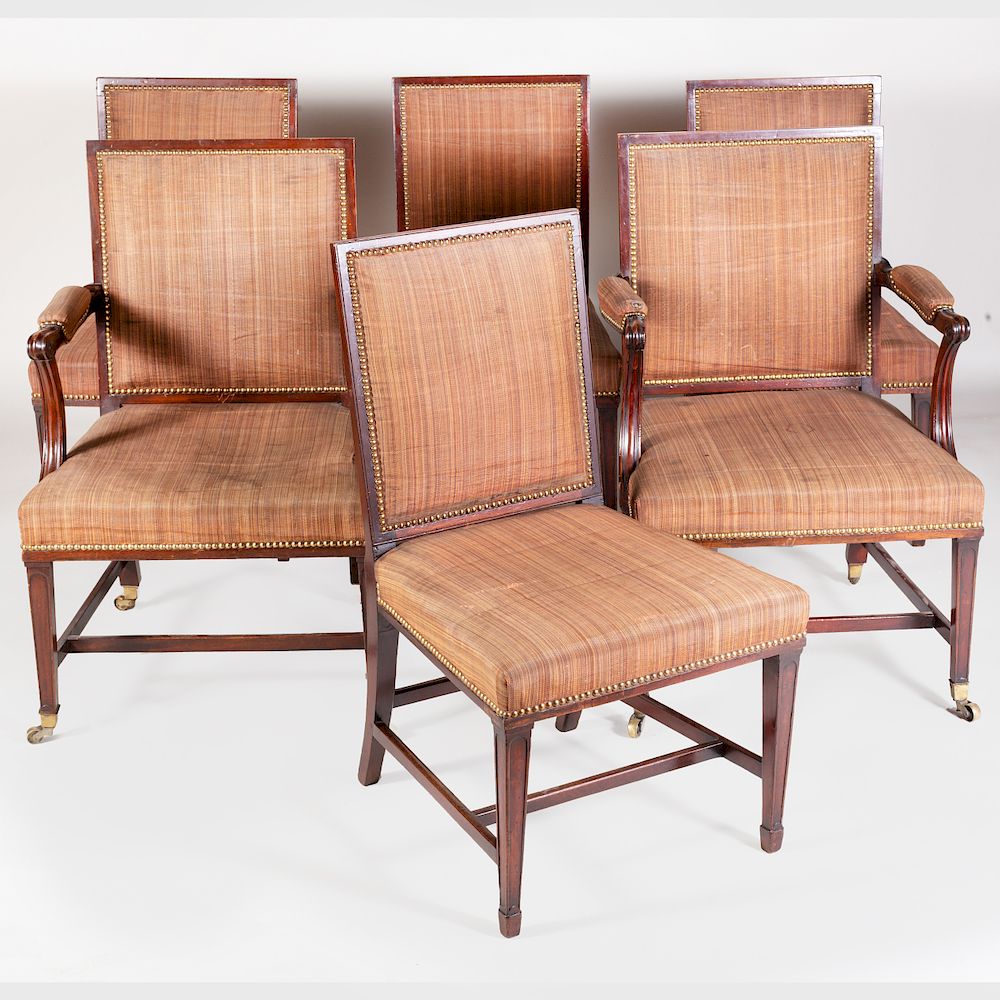 Appraisal: Set of Six George III Mahogany Dining Chairs Comprising two