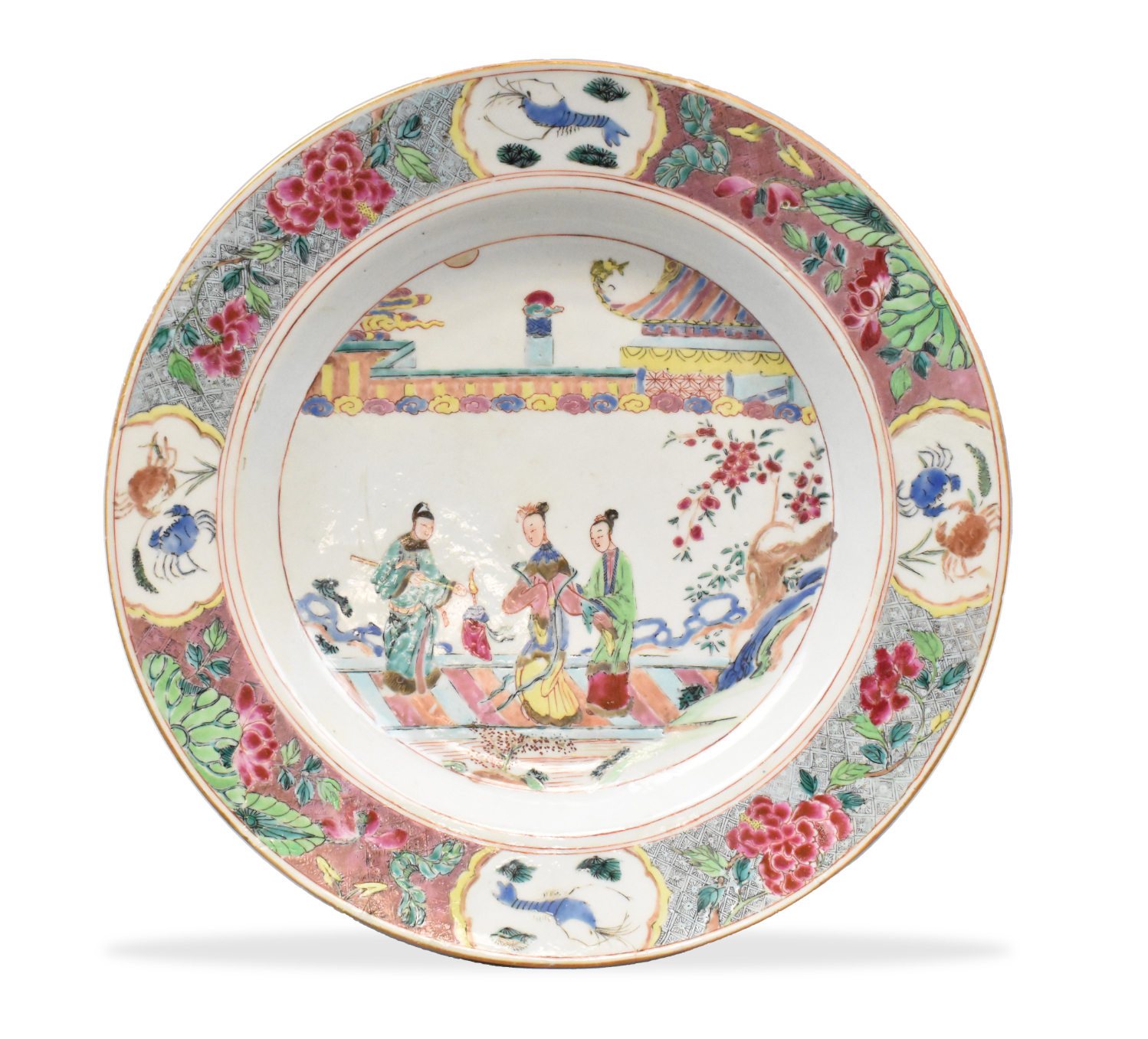 Appraisal: A Chinese famille rose charger with figures dating from the