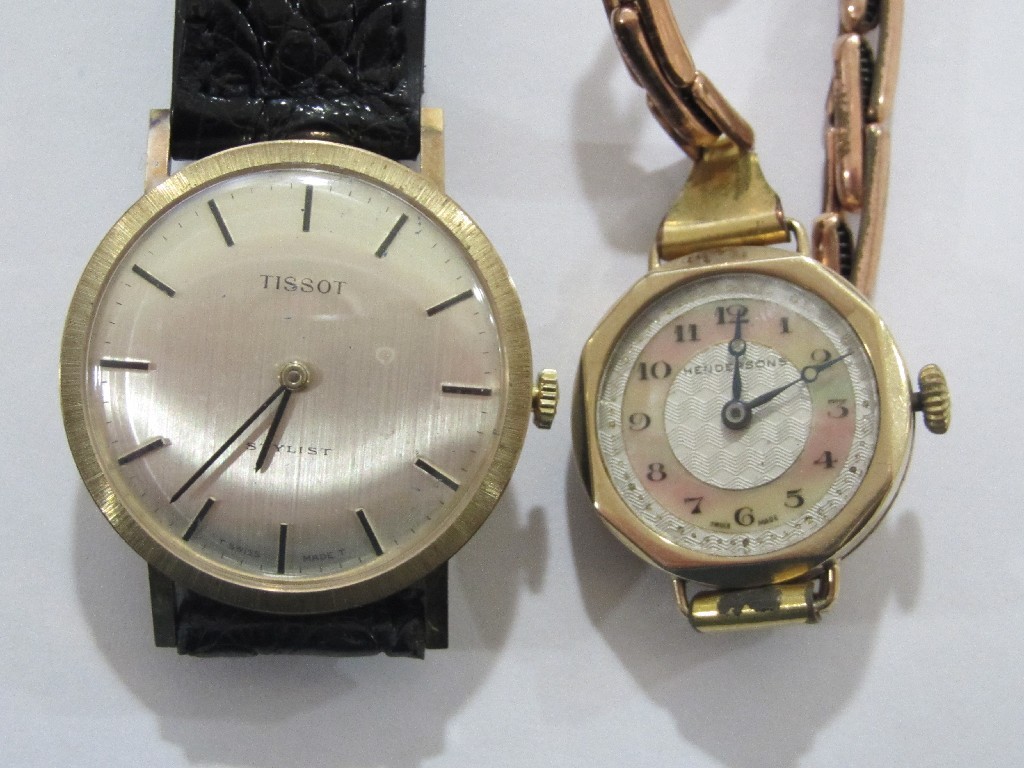 Appraisal: Lot comprising a gents ct gold cased Tissot Sylist wrist