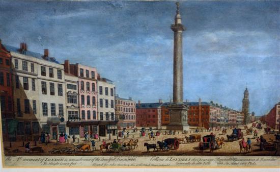 Appraisal: th Century coloured print of The Monument of London in