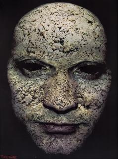 Appraisal: ZDZISLAW BEKSINSKI POLISH - Stone Face digital print on styrofoam