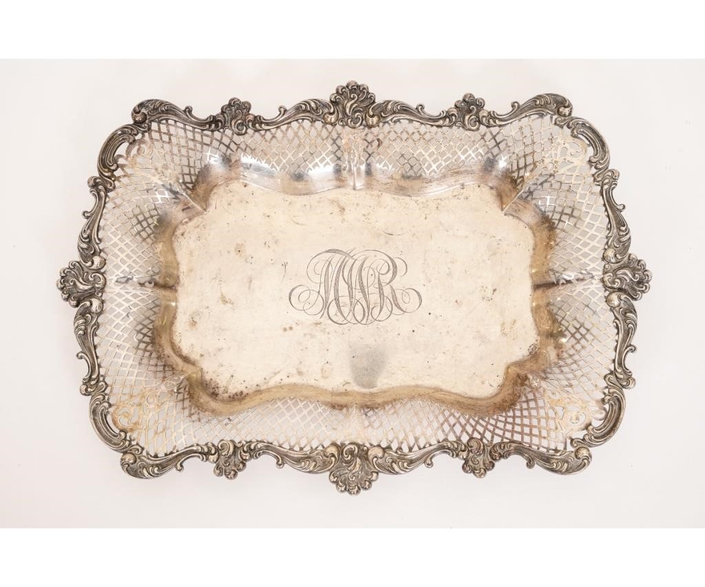 Appraisal: Sterling silver rectangular serving tray by Towle monogrammed l x