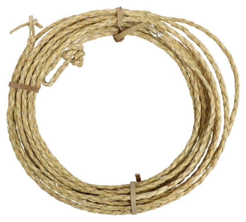 Appraisal: Western braided rawhide cowboy reata approx 'l