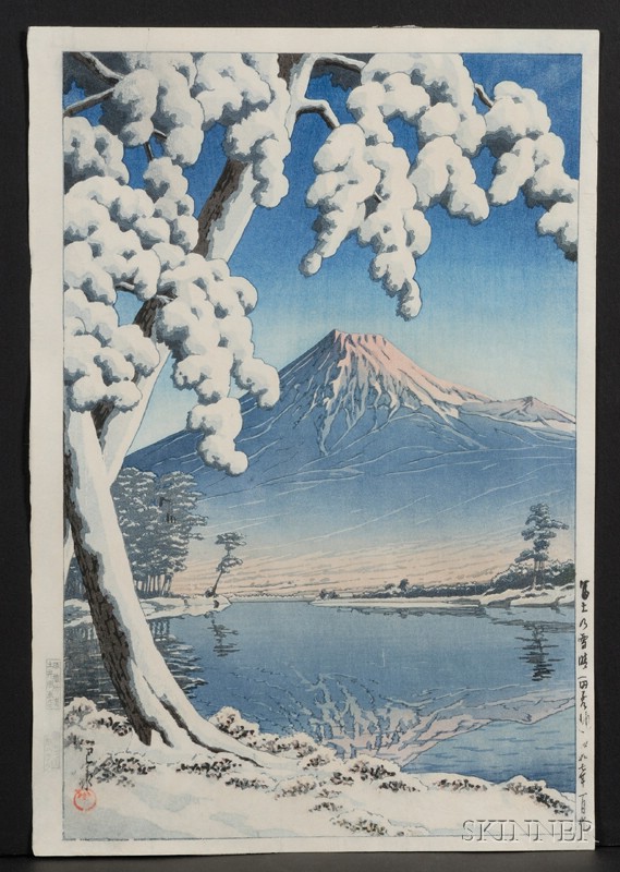 Appraisal: Hasui Mt Fuji after Snow with publisher's carver's and printer's