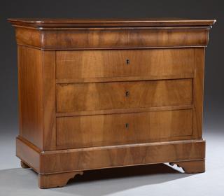 Appraisal: Louis Philippe Carved Walnut Commode th c the rounded corner