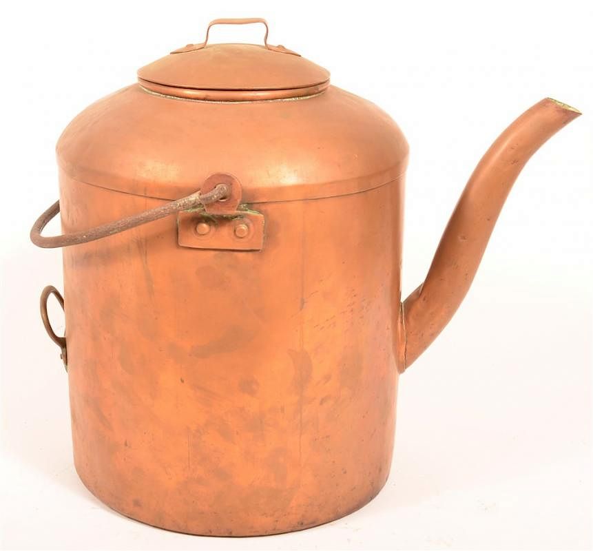 Appraisal: American Heavy Copper Water Kettle American th Century Heavy Copper