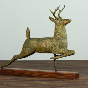 Appraisal: A Molded Patinated Copper Stag Weathervane th Century Height inches