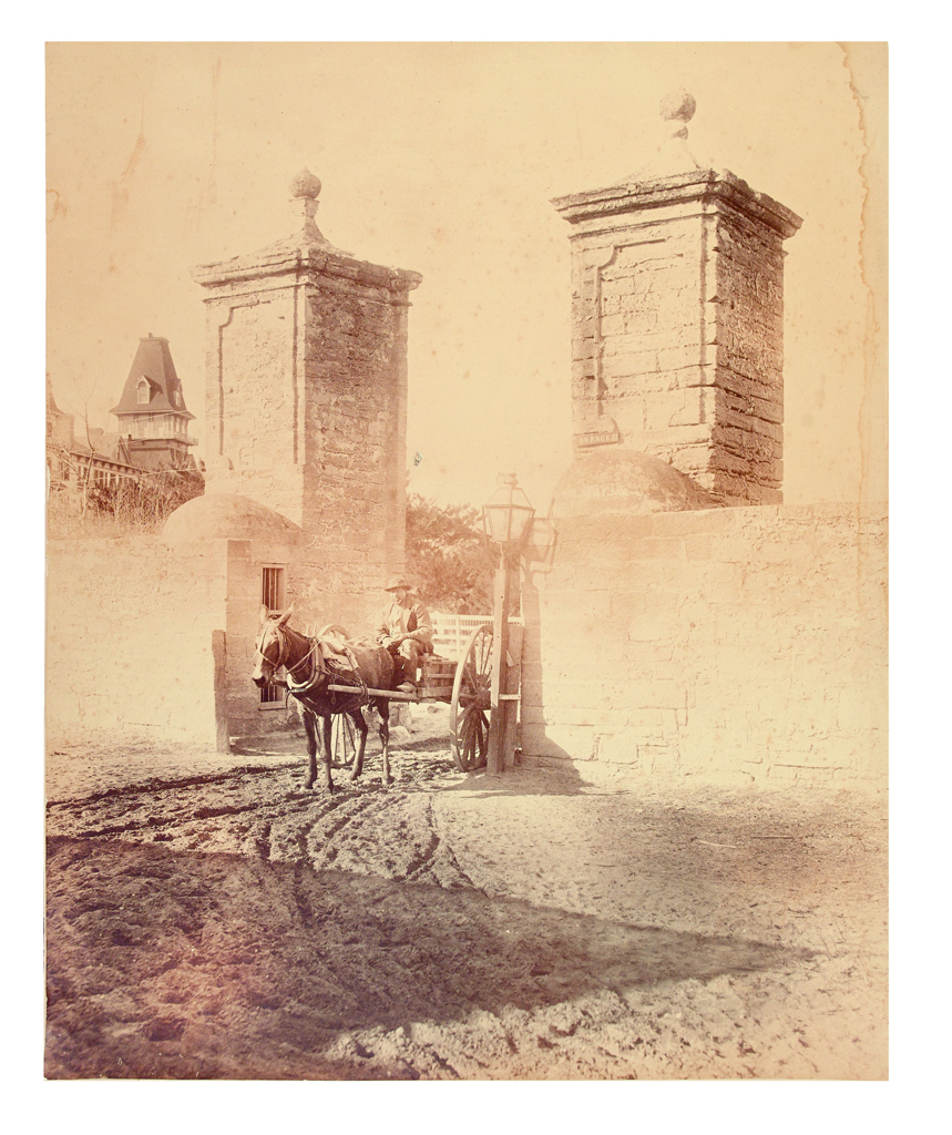 Appraisal: FLORIDA Barker George Mammoth photograph of an African-American cart driver