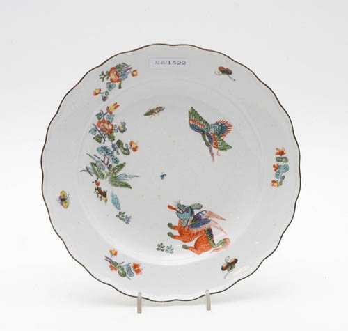 Appraisal: KOREAN LION PLATE Meissen circa 'Alter Ausschnitt' form Painted in