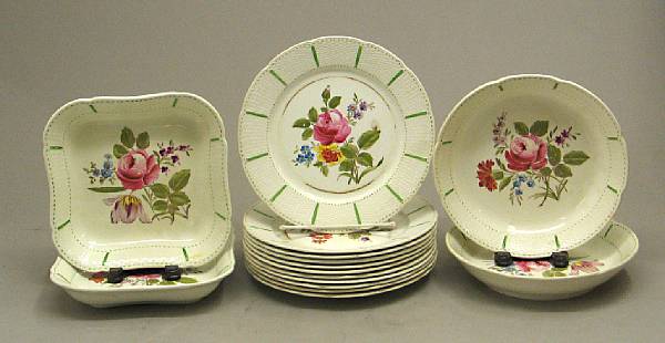 Appraisal: A Wedgwood creamware seventeen piece dessert service mid th century