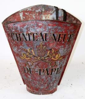 Appraisal: French grape hotte Chateauneuf du Pape French metal vineyard hotte