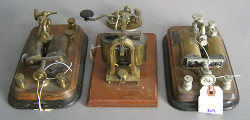 Appraisal: Three telegraph relay units together with a telegraph key set