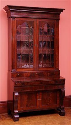 Appraisal: AMERICAN LATE CLASSICAL MAHOGANY DESK AND BOOKCASE PROBABLY NEW YORK