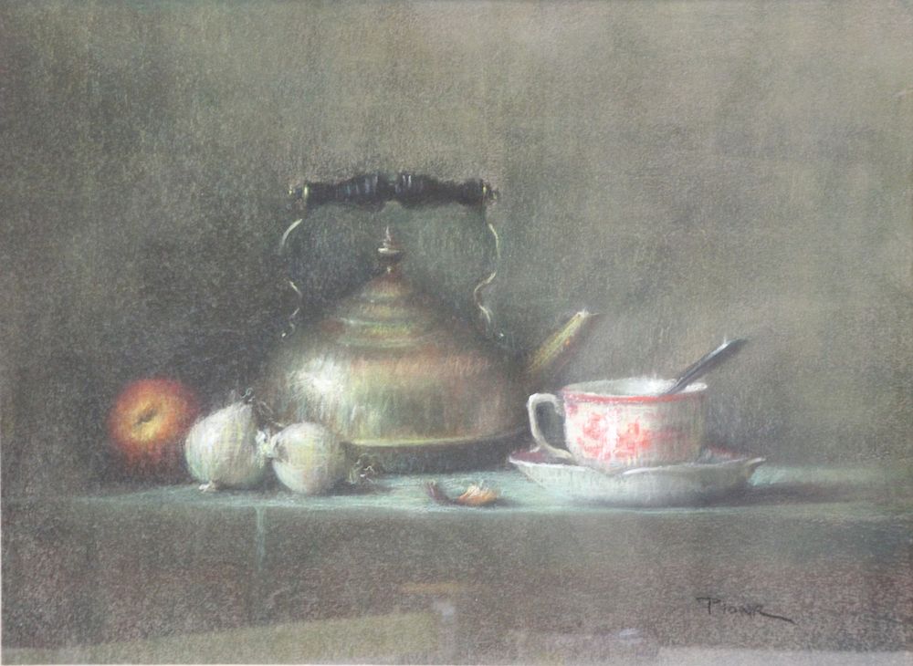 Appraisal: ILLEGIABLY Signed Pastel Still Life Signed lr rt and from