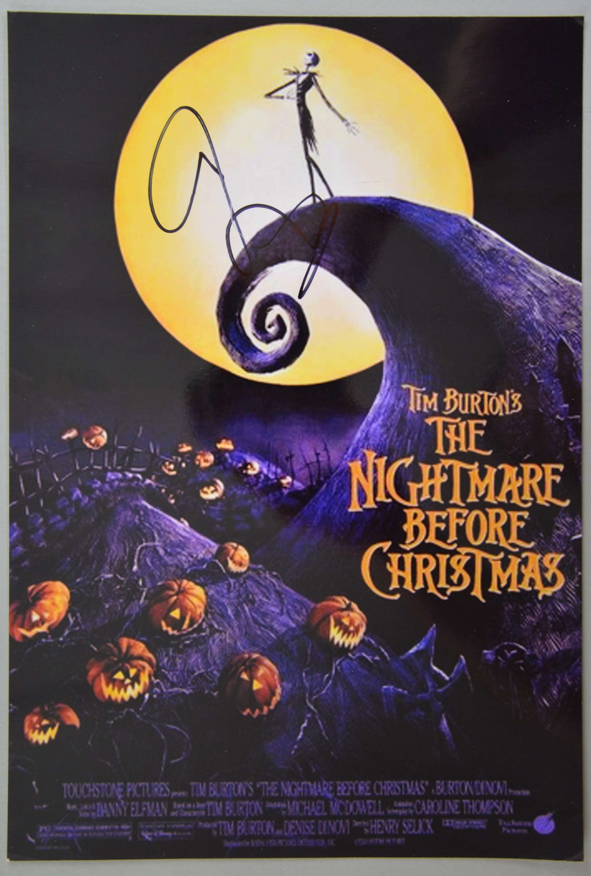 Appraisal: Tim Burton The Nightmare Before Christmas signed x photograph Provenance