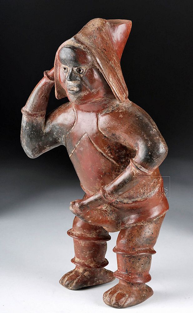 Appraisal: Colima Redware Standing Male Holding Phallus Pre-Columbian Western Mexico Colima