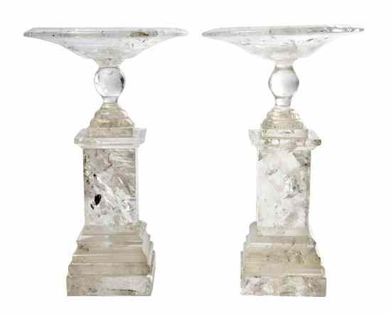 Appraisal: A Pair of Rock Crystal Tazze th century each having