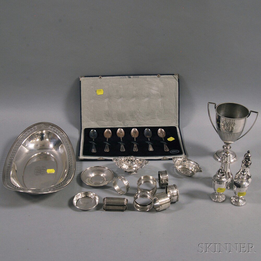 Appraisal: Group of Sterling Silver Tableware including a pair of Tiffany