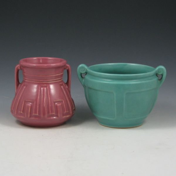 Appraisal: Two Roseville Solid Matte Color vases including a - vase