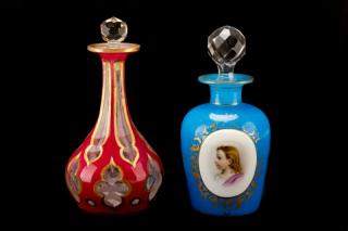 Appraisal: Bohemian Art Glass Scent Perfume Vanity Bottles Bohemian second half