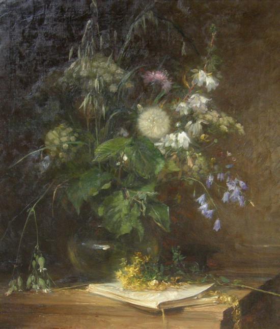 Appraisal: Bertha Wegmann Danish - 'Wild flowers in a glass vase'