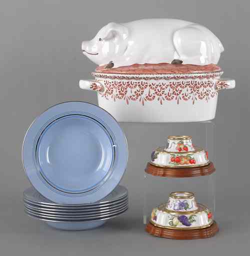 Appraisal: Miscellaneous porcelain to include a pig tureen eight Copeland Spode